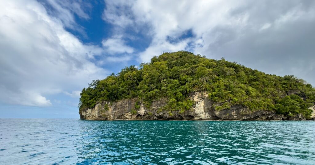 映画『偉大なる、しゅららぼん』のキーとなる「竹生島」をイメージした、湖に浮かぶ島の画像